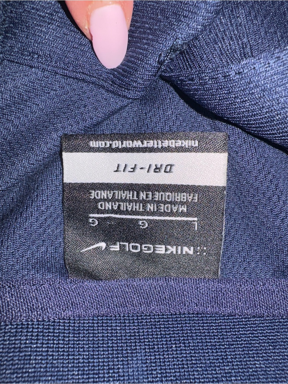 Nike Men’s Navy Polo with Dri-FIT Tag Size L - Picture 2 of 2